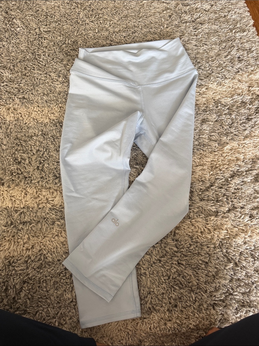 ALO Yoga Light Blue Logo High-Rise Leggings